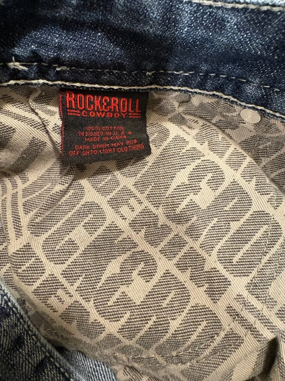Mens Rock & Roll Denim Jeans Pistol Bootcut 33x32 - Picture 6 of 8
